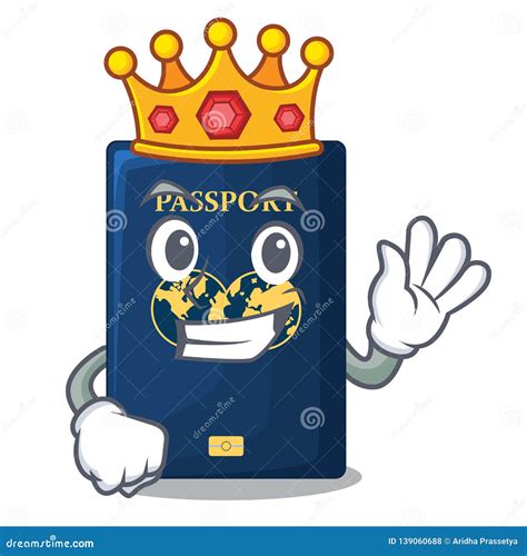 King Blue Passport Isolated With The Cartoons Stock Vector Illustration Of Adventure Document