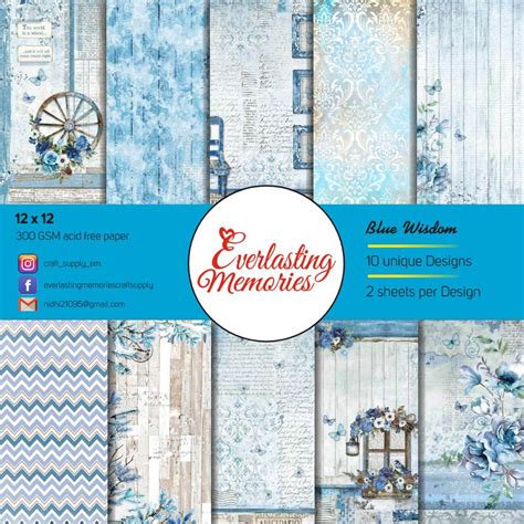 300 GSM Scrapbook Paper Pad Perfect For Making Scrapbooking Blue