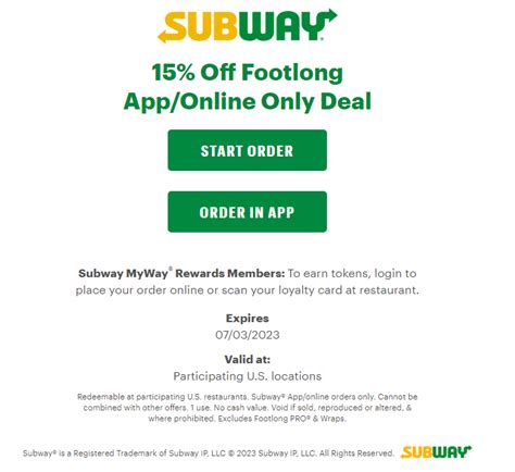 Subway Coupon Code Get A Footlong For 5 99 Only In The Subway