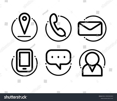 Business Contact Icon Set Simple Black Stock Vector Royalty Free