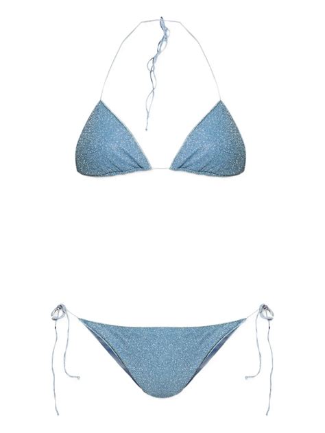 Os Ree Glitter Detailing Bikini Blue Farfetch Ng