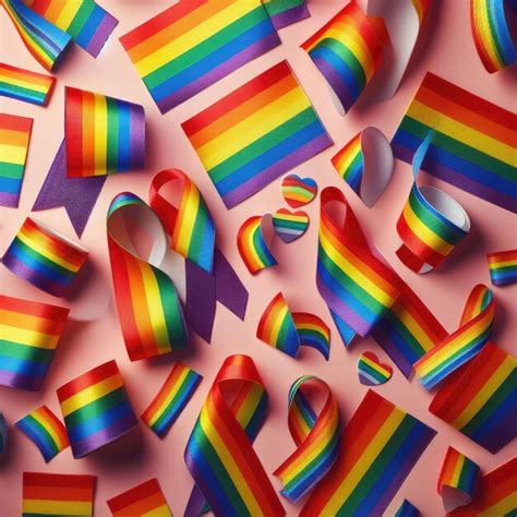 Premium Photo | Rainbow ribbon lgbt symbol