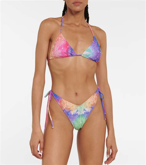 Susan Embellished Bikini Top In Multicoloured Reina Olga Mytheresa