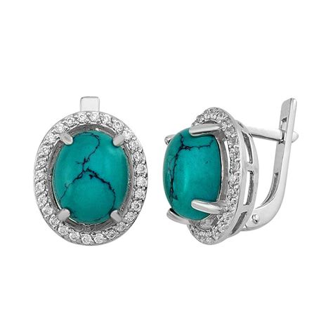 Серьги с бирюзой купить из серебра, серебряные серьги с бирюзой