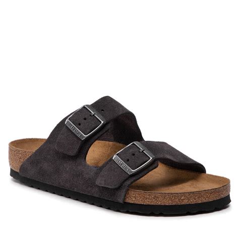 Pantoletten Birkenstock Arizona Bs Grau Eschuhe De