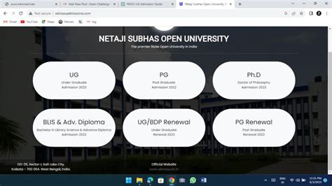 Nsou Netaji Subhas Open University Ug Undergraduate Admission Full