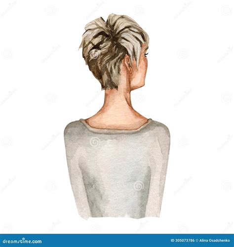 Hairstyle Watercolor Illustration Stock Illustration Illustration Of