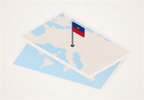 Premium Vector Liechtenstein Selected On Map With Isometric Flag Of