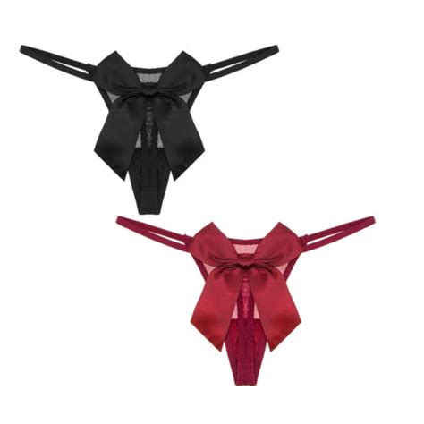 Mesh Transparent Bikini Pants Paired With Bow Sexy Transparent Underwear 2Pk EBay