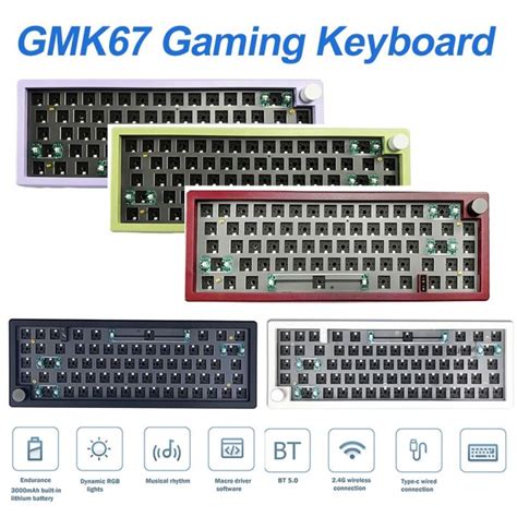 GMK67 Mechanical Keyboard RGB Backlit Wireless Keyboard Bluetooth ...