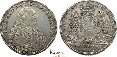 Brandenburg Bayreuth Taler 1760 Friedrich 1735 1763 Selten Kl