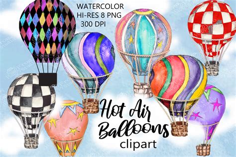 Hot Air Balloons Set Graphic By Arevkasunshine Creative Fabrica