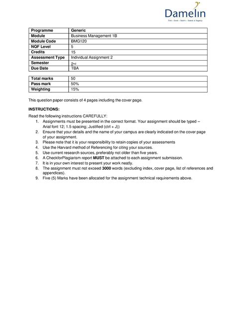 23 BMG120 Y1 A2 - Programme Generic Module Business Management 1B ...