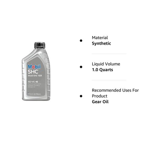 Buy Mobil SHC 625 ISO VG 46 Synthetic Circulating and Gear Oil, 1 Qt ...