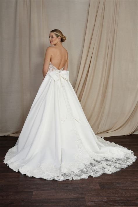 Bow Back Strapless A-Line Ballgown - Emma Bridals