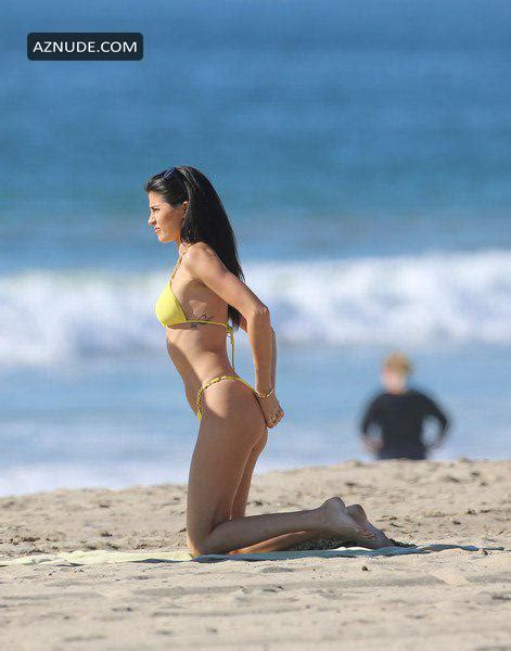 Nicole Williams In A Yellow Bikini On The Beach Aznude
