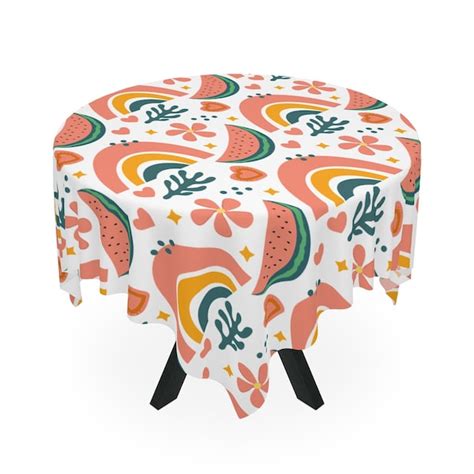 Rainbow Tablecloth Etsy