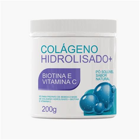 COLÁGENO HIDROLISADO BIOTINA E VITAMINA C 200g Sabor Natural