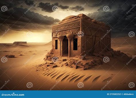 Ancient Temple Buried Beneath the Desert Sands, Surrounded by ...