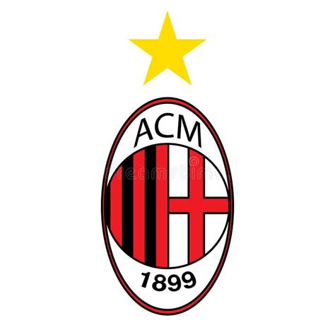 Milan Football Club Logo Vector Template With Gold Star Professional