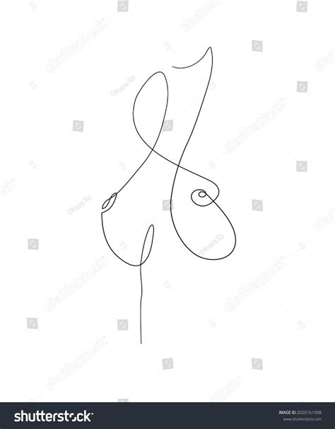 Nude Woman Face Abstract Silhouette Continuous Stock Vector Royalty Free Shutterstock
