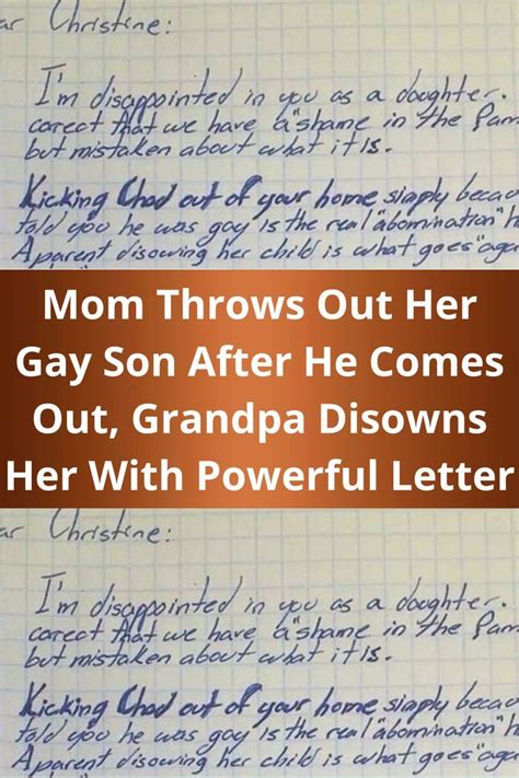 Mom Throws Out Her Gay Son After He Comes Out Grandpa Disowns Her With Powerful Letter Artofit