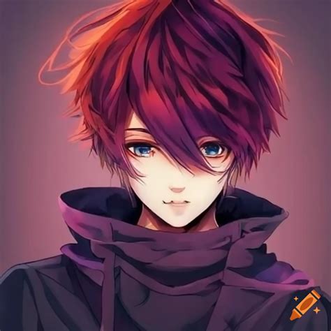Anime boy with striking hair color on Craiyon