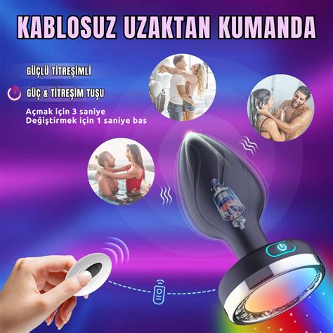 PRIME TOYS Işıklı Anal Plug Titreşimli Kablosuz Kumandalı Giyilebilir Anal Vibratör Fiyatı ve