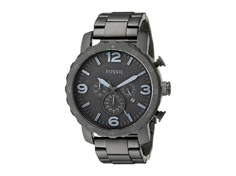 Fossil JR1401 Nate Chronograph Stainless Steel Watch at Zappos.com