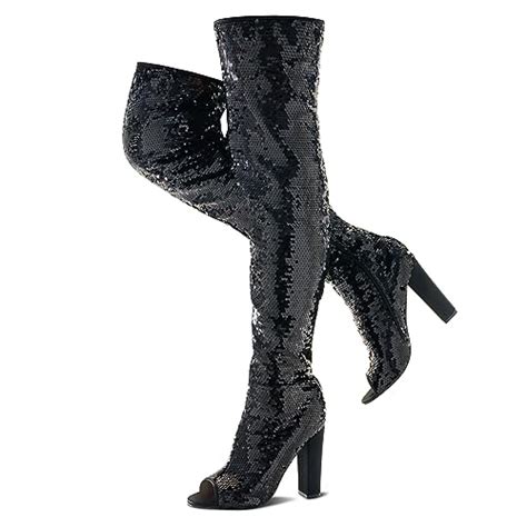 Sequin Thigh High Boots With Chunky Heels The Ultimate Guide