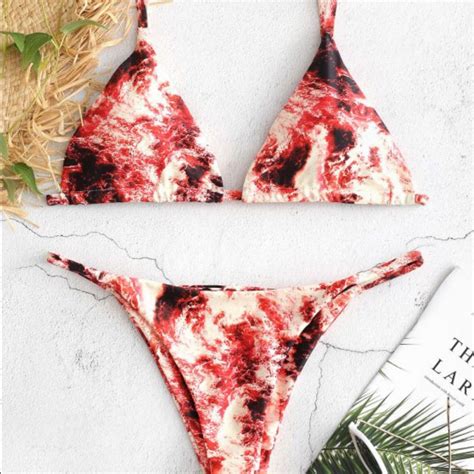 Zaful Abstract Bandeau Bikini Set Artofit