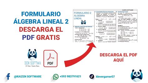 Parte Formulario Lgebra Lineal Part Algebra Form Youtube