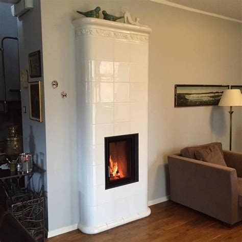 Stone Fireplace with Decorative Tiles