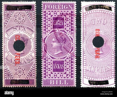 India Court Fees Revenue Stamps Stock Photo Alamy