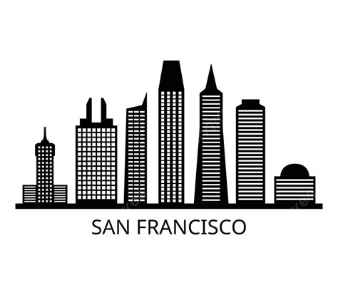 San Francisco Skyline Beautiful City Downtown Vector Beautiful City Downtown Png And Vector