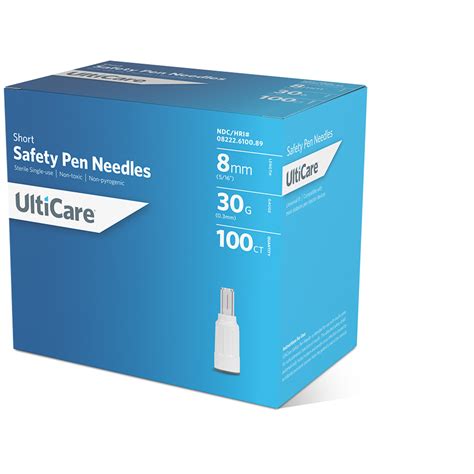 UltiCare Safety Pen Needles 8mm x 30G Short | UltiMed, Inc