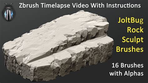 Sculpting A Rock In Zbrush Using Joltbug Rock Sculpt Brushes Youtube