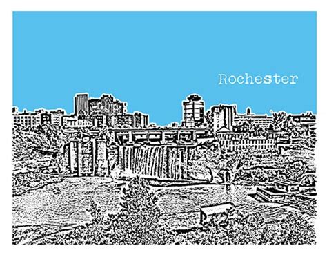 Rochester New York Skyline Art Print Poster Item T4883 Etsy