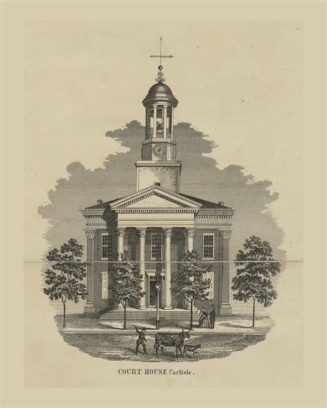 Court House in Carlisle Township, Pennsylvania 1858 - Old Town Map