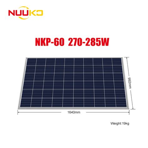 Nuuko Solar Power Panels 270 Watt Poly Solar Panel 280w Polycrystalline