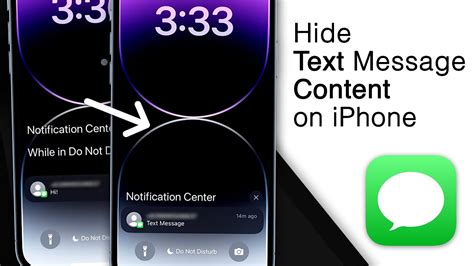 How To Show Hide Text Message Content On The Lock Screen Ios Youtube