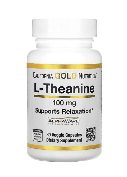 Л Теанин Калифорния Голд, L-Theanine California Gold Nutrition, 100 мг ...