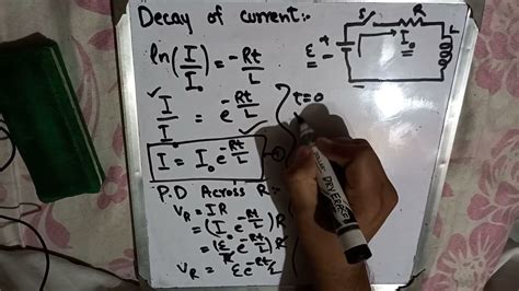 Decay Of Current In Rl Circuit Youtube