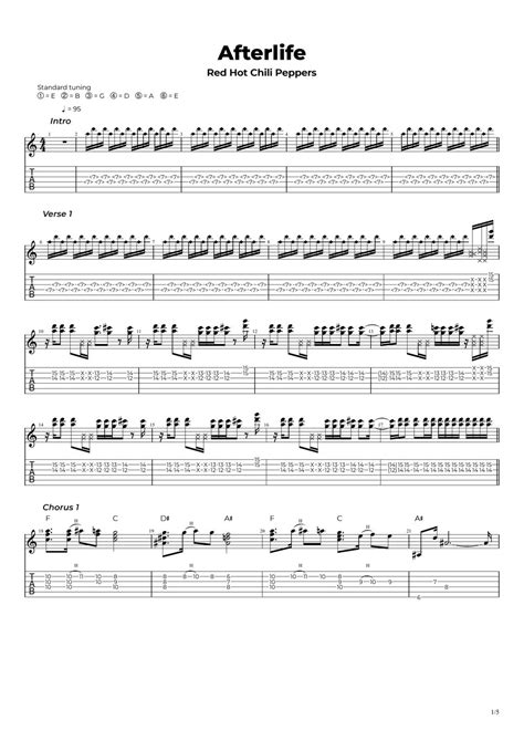 Red Hot Chili Peppers Afterlife Sheets By Nikola Gugoski