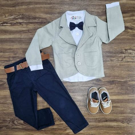 Blazer Nude Camisa E Cal A Azul Infantil