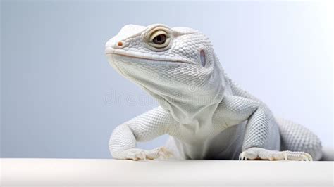 Stunning High-key Photography: Captivating White Lizard Resting on ...