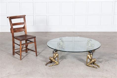 Large Mid Century Bronze Nude Coffee Table For Sale At StDibs