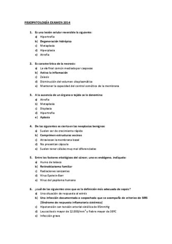 Fisiopatologia Examen Mayo Pdf