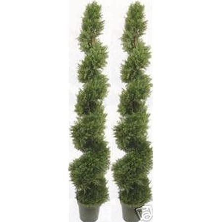 Amazon Two Foot Inch Artificial Cypress Spiral Trees Potted