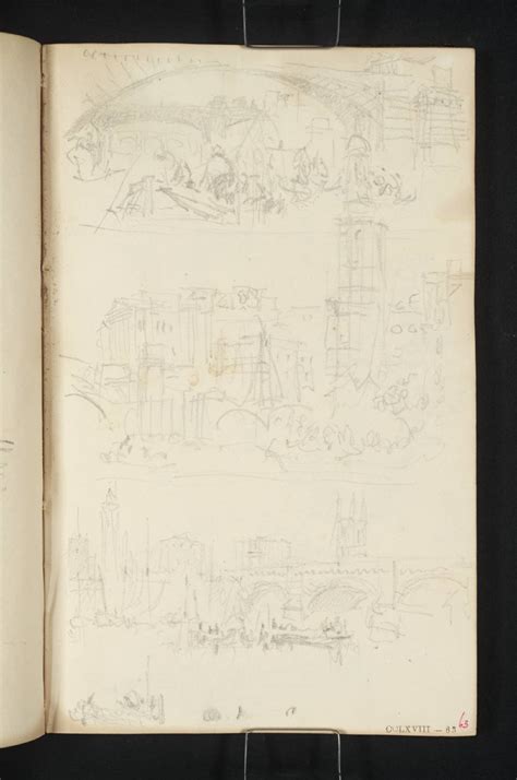 Joseph Mallord William Turner, 'Three Sketches at London Bridge' 1834 ...